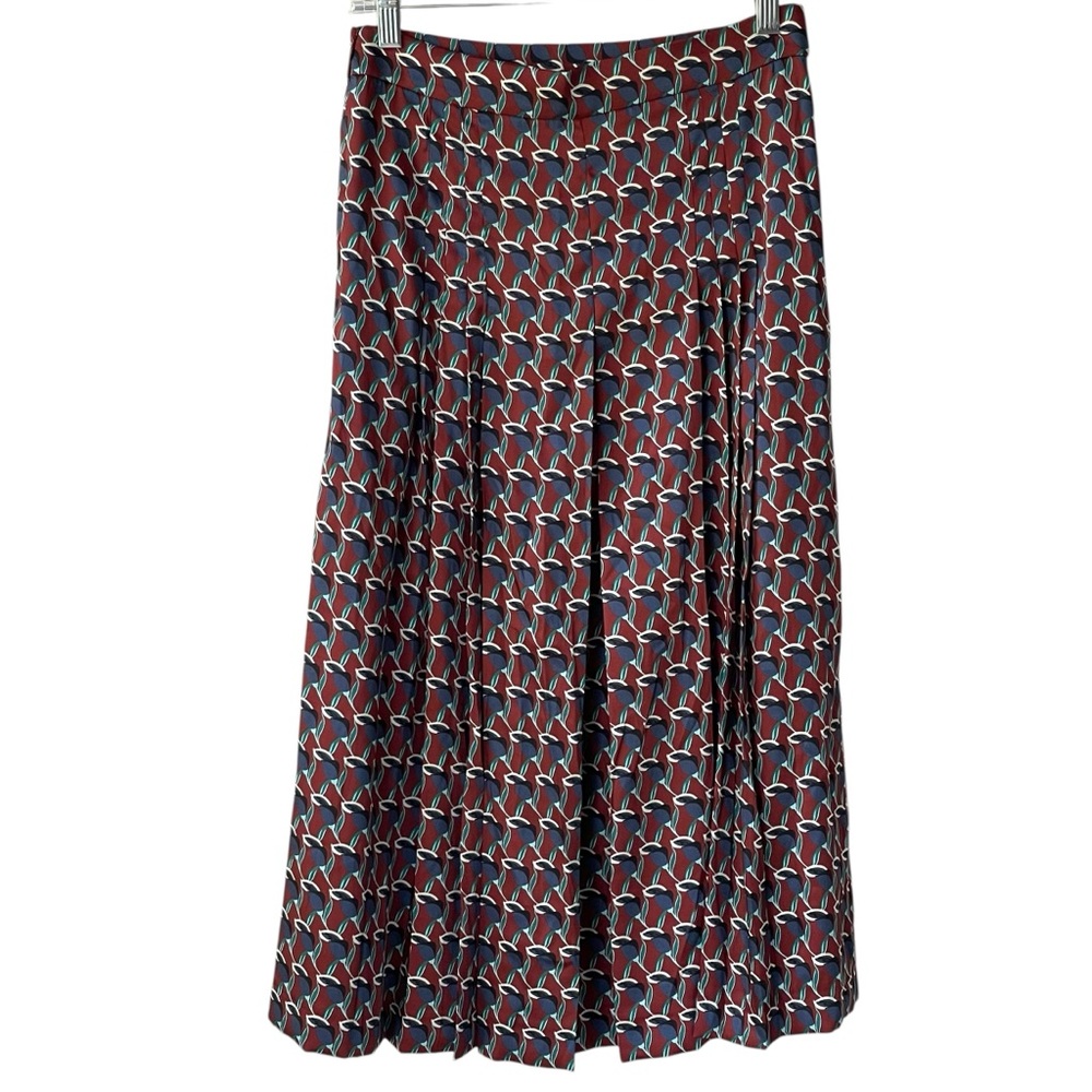 Zara Multicolor Geometric Pleated Midi Skirt Size‎ M